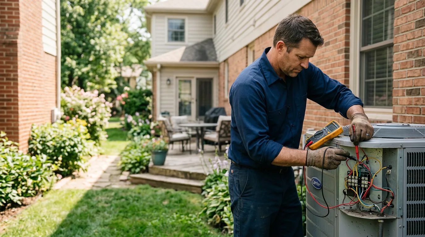 HVAC technician working near Orange, MA